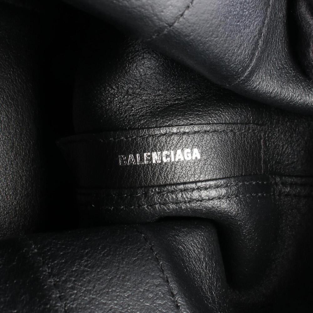 Balenciaga Navy Cabas S Tote Bag Handbag Leather Women's Black 339933 - Picture 4 of 10